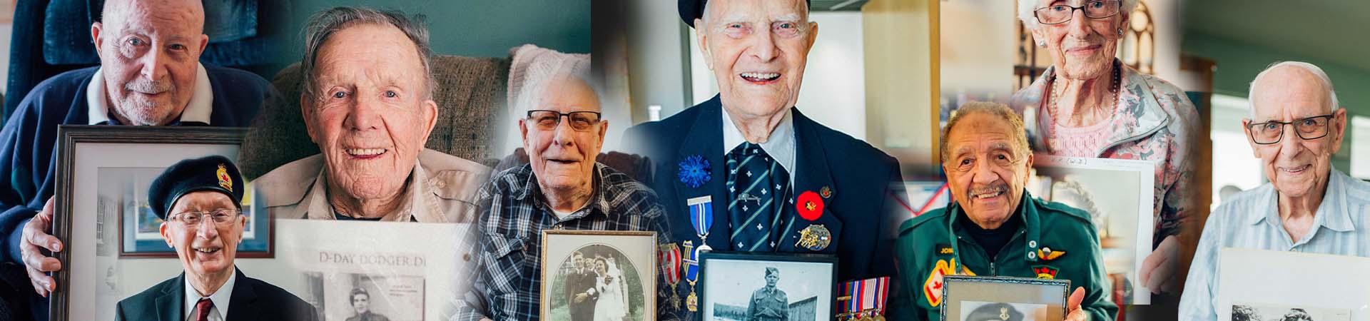 Collage of multiple world war two veterans